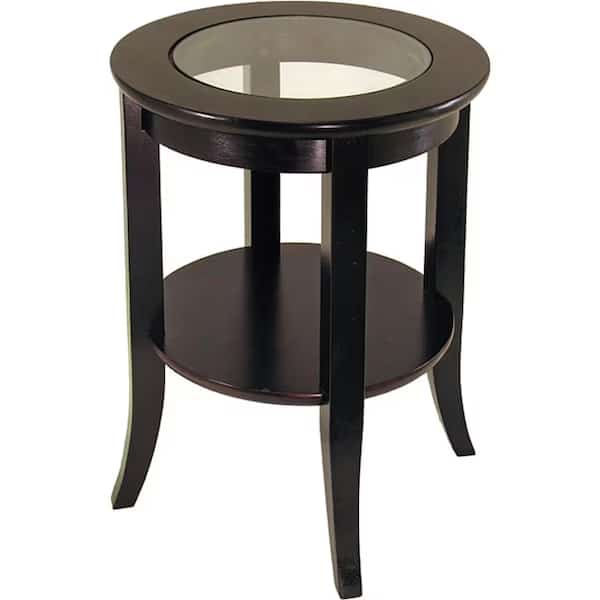 End Table, 22-3/4 in H, Glass
