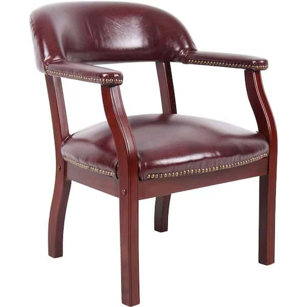 Boss Conference Chair with Arms - Vinyl - Burgundy