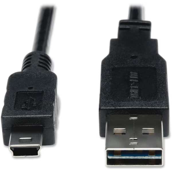 Reversible USB Cable, Black, 6 ft.