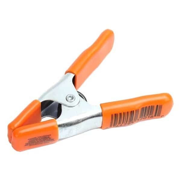 Spring Clamp, 1 in Clamping, Steel, Zinc, Orange