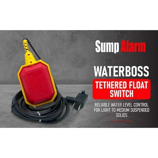 Sump Pump Float Switch, Piggyback Style, 10 Foot Length, Rated up to 13 Amps