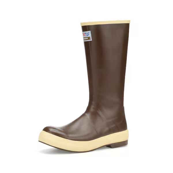 Men's Tall Rubber Boots, 15" Height, Copper/Tan, 6
