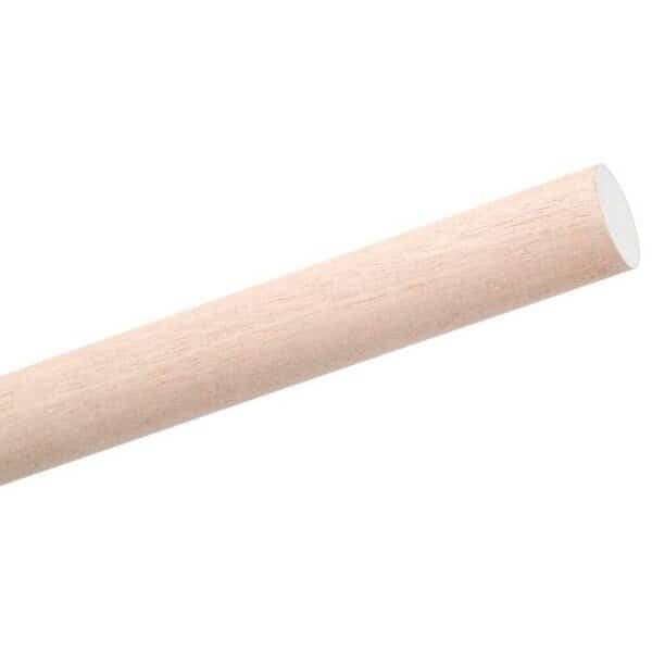 Dowel Rod, 12 in Dia, 48 in L, Birchwood