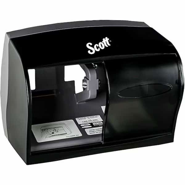 Single Roll Toilet Paper Dispenser (09604), Black, 11.0" x 7.63" x 6.0" (Qty 1)