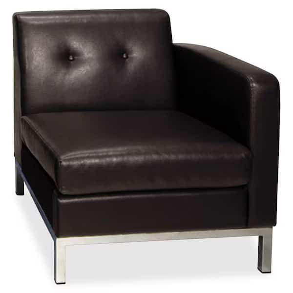 Collection: Wall Street Arm Chair, Espresso Seat, Espresso Back, 27" W 28" L 31" H, Leather Seat