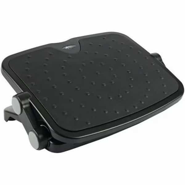Soft Cushioned Ergonomic Footrest, 14W X 19.63D X 3.75 To 7.5H, Black