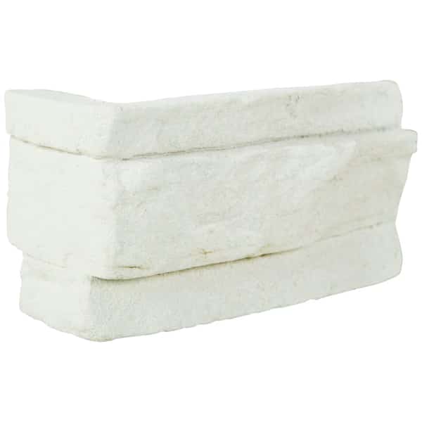 Terrado Copen 9 in.  X 19in. 5 in.  Snow Manufactured Stacked Stone Corner