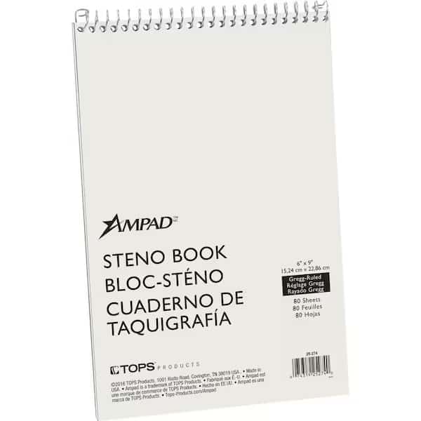 Kraft Cover Steno Book, Green, Ampad, Mfr#: TOP25274