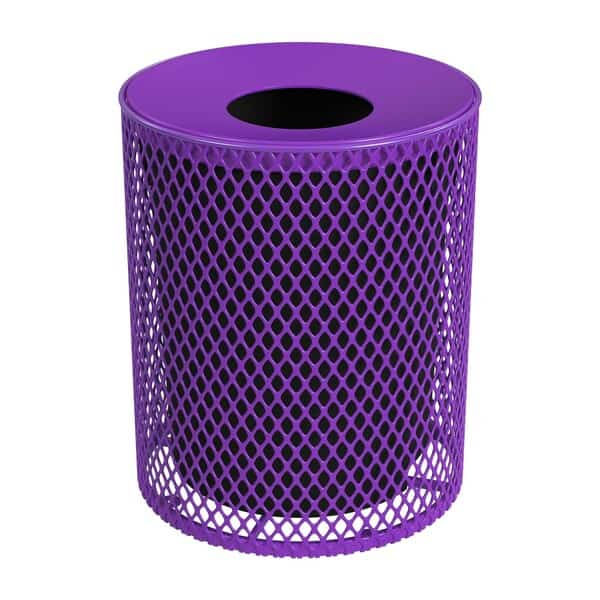 32 gal Trash Can, Purple, 9 Gauge Metal