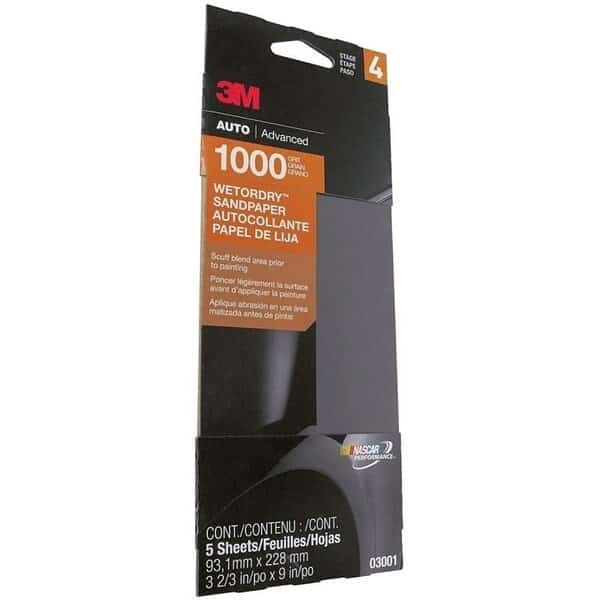 3M Wetordry 0 Automotive Sandpaper, 1000 Grit
