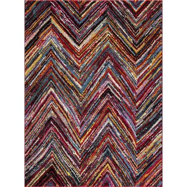 7 ft. 10 in. x 10 ft. 6 in. Diamond Chevron Multi Color