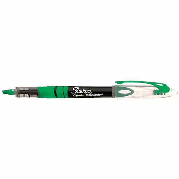 Sharpie Accent Pen Style Liquid Highlighter, Chisel Tip, Fluorescent Green Ink