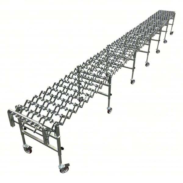 Skate Wheel Conveyor, 300 lb/ft, HD, Plastc, Ashland Conveyor, Mfr#: FLX24X9PWPAX16-8