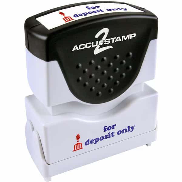 Preinked For Deposit Only Message Stamp, RedBlue