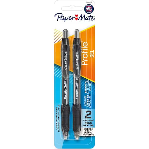 Paper Mate Profile Gel Black Retractable Gel Pen 2 pk