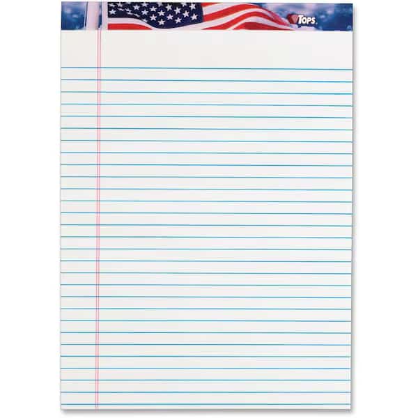 American Pride Writing Pads, Recycled, 8-1/2 x 11-3/4, Legal Rule, White, 12/Pk