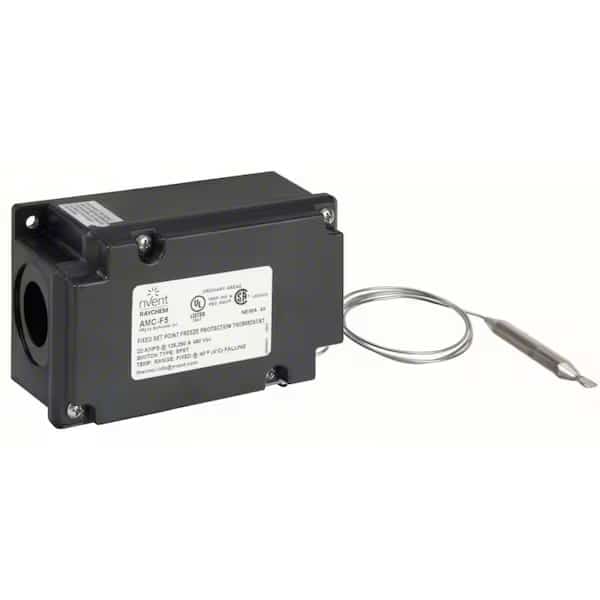 Line Volt Mechanical Tstat, Open on Rise, Indoor/Outdoor, Fixed 40 Degrees F, SPST, 125 to 480V AC