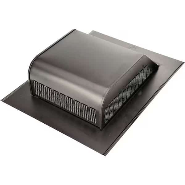 LomanCool Static Vent, 16 in OAW, 50 sqin Net Free Ventilating Area, Steel, Black, Galvanized