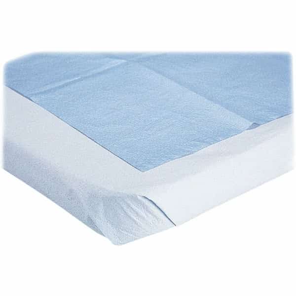 Medline Disposable Tissue/Poly Flat Stretcher Sheets, 40"W x 72"L, Blue, 50/Case