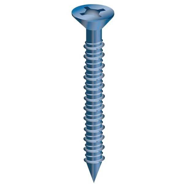 CobraTap Concrete Screw, Flat, Steel Fluorocarbon Coated