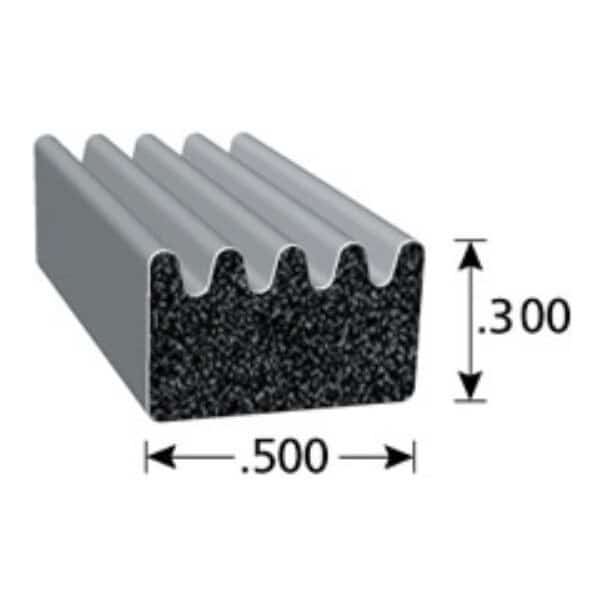 HARDWARE SEALS WEATHERSTRIP RV Roll 25 Foot Length x 12 Inch Width x 0300 Inch Height Black EPD