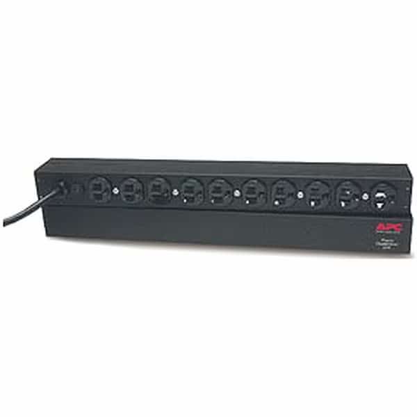 Power Strip, Surge, 5-15R, 5-15P, 12 ft., Black