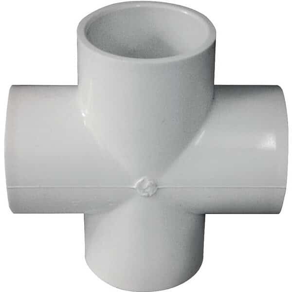 LASCO 420015BC Pipe Cross, 112 in, Slip, PVC, White, SCH 40 Schedule