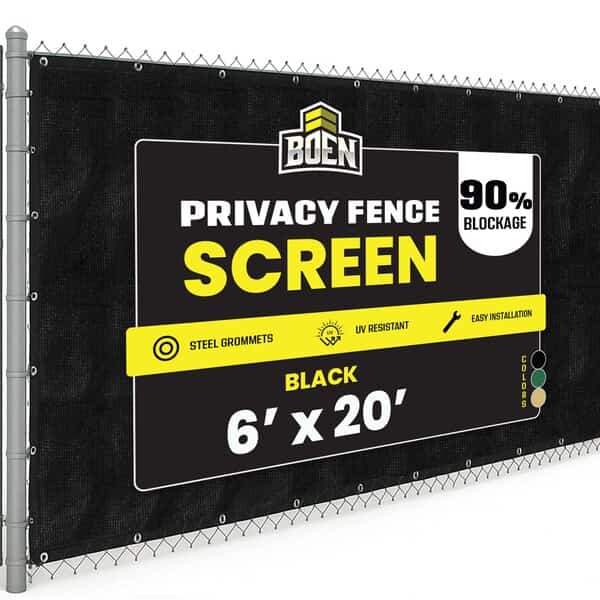 Priv Netting, Blk, Reinf Grmt, 6ftX20 ft