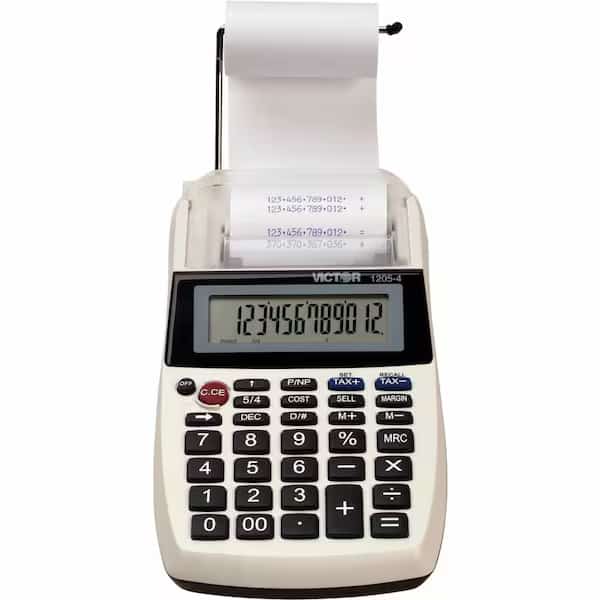 Portable Desktop Calculator, LCD, 12 Digit