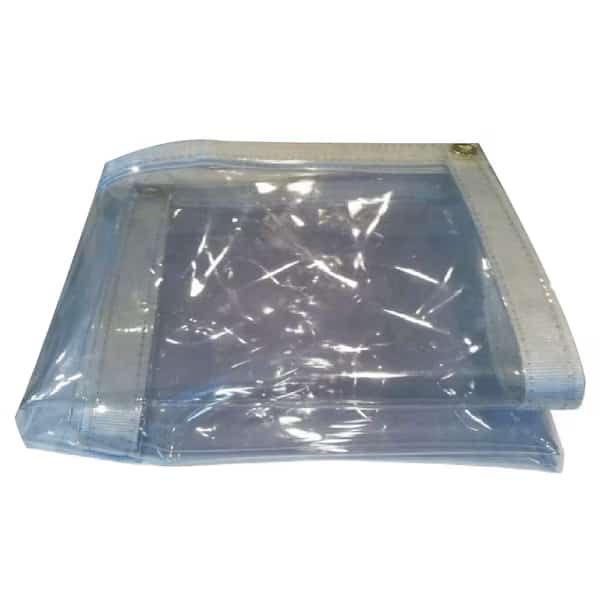 Tarp, 6 ft x 12 ft, 20 Mil, Clear, Clear PVC