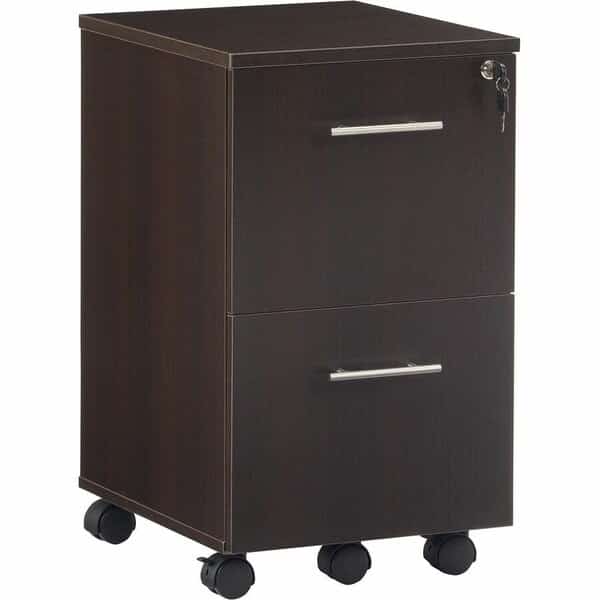 15-1/2" W Freestanding Mobile Pedestal, Mocha