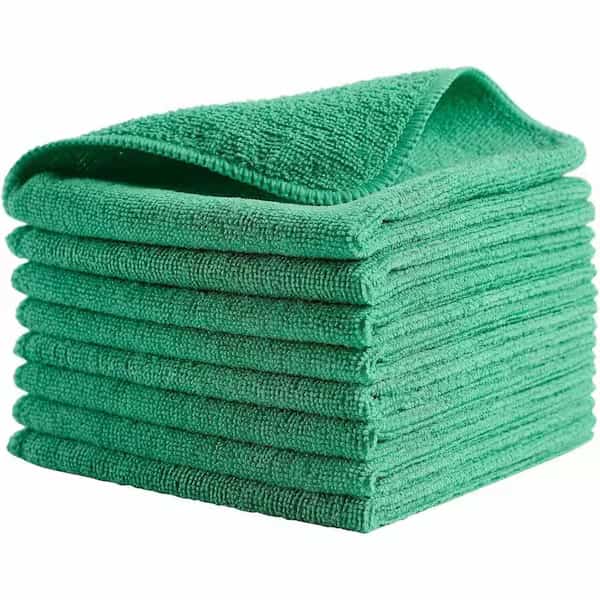 Microfiber Cleaning Cloths, 16 X 16, Green, PK24