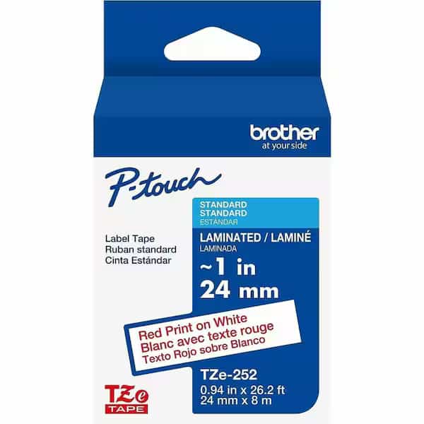 Adhesive TZ Tape (R) Cartridge 15/16"x26-1/5ft., Red on White