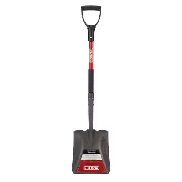 Premium D-Handle Square-Point Shovel, Fiberglass Shaft