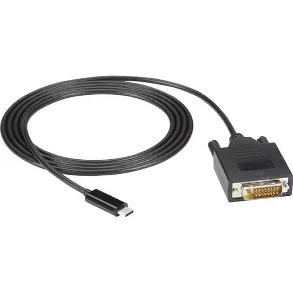 USB-C ADAPTER CABLE - USB-C TO DVI ADAPTER, 1080P AT 60HZ, DP 1.2 ALT MODE, 6-FT.