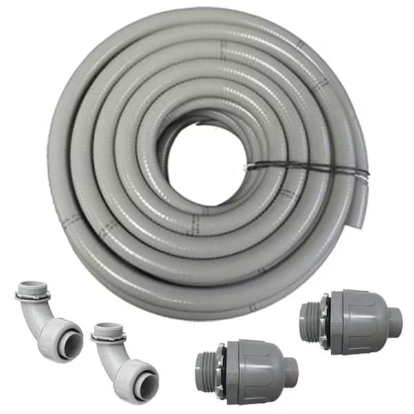 1.25"x 50Ft Non Metallic Flexible Liquid Tight Conduit with Fittings