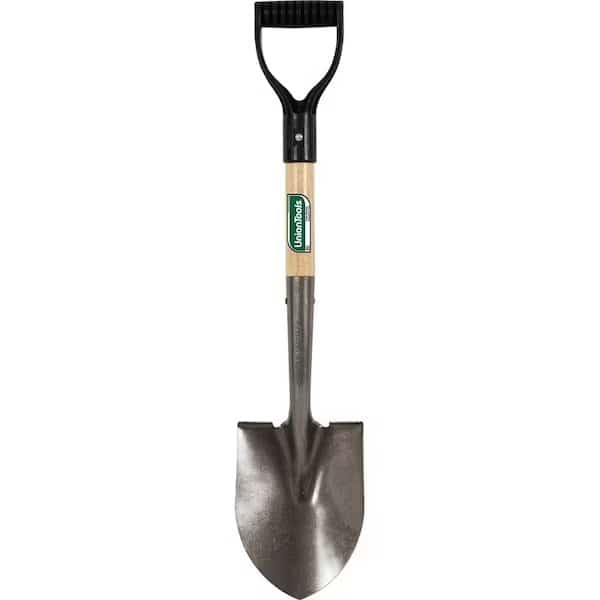 Digging Shovel, 6 in W Carbon Steel Blade, Hardwood Handle W/ D-Grip