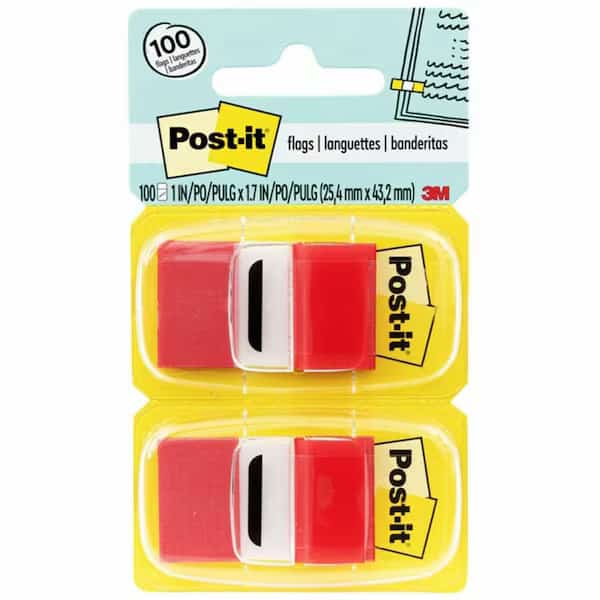Post-itFlags 680-RD12, 1"x1.7"(25., PK4