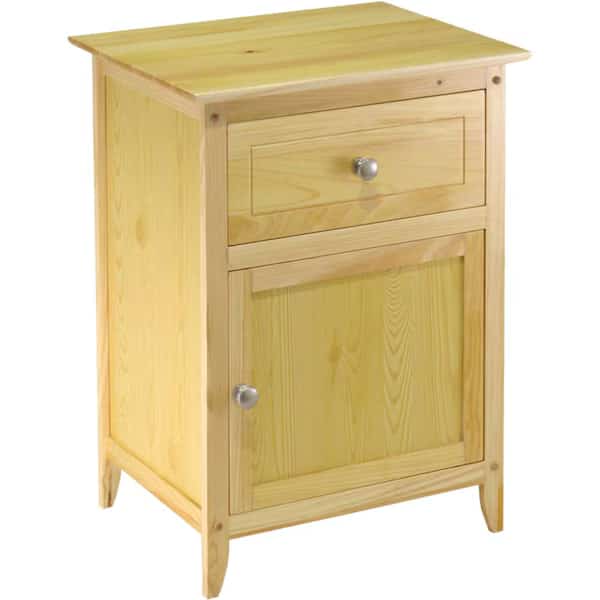 Winsome 81115 Night Stand with Cabinet and Drawer - Natural