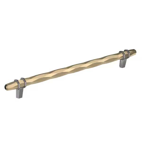 London 10-1/16 in 256 mm Center-to-Center Golden Champagne/Black Chrome Cabinet Pull