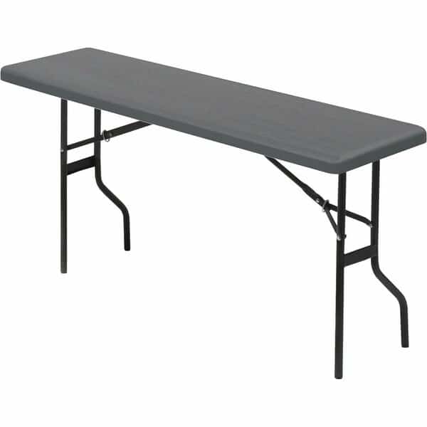Rectangle IndestrucTable Classic Folding Table, Charcoal - 18" x 72", 18" W, 72" L, 29" H, Charcoal