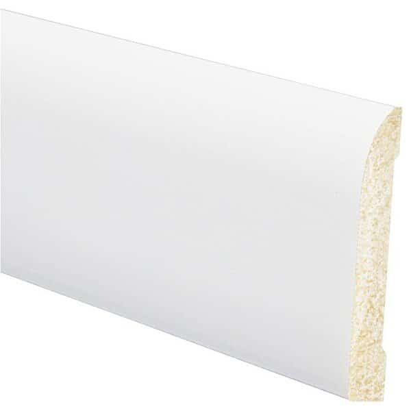 713 Ranch Base Moulding, 8 ft L, 3316 in W, 716 in Thick, Polystyrene, Crystal White