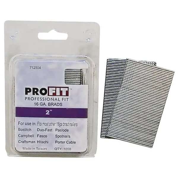 Collated Finishing Nail, 2 in L, 16 ga, Electro Galvanized, Brad Head, Straight