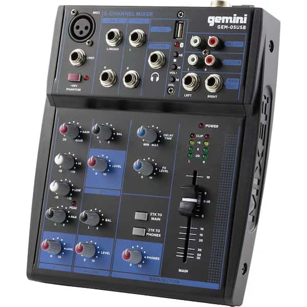 Compact 5-Channel Audio Mixer