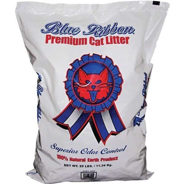 EP Minerals Blue Ribbon 3425 High-Absorbent Cat Litter, 25 lb Capacity, Gray/Tan