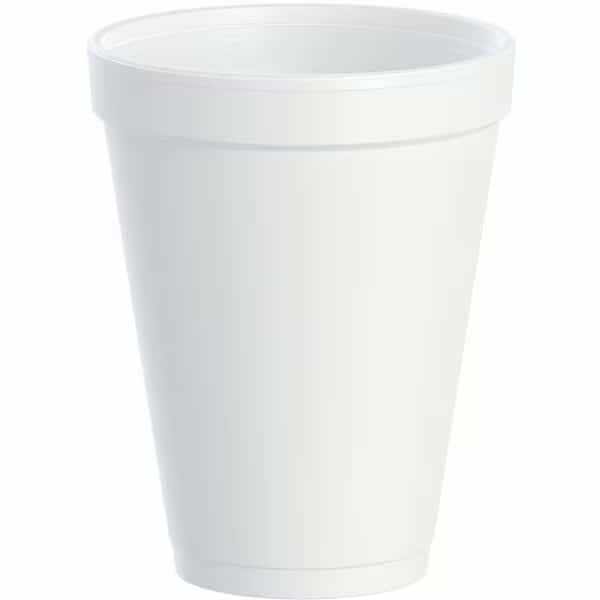 Disposable Cup, Hot/Cold, Foam, 12 oz, White, PK1000