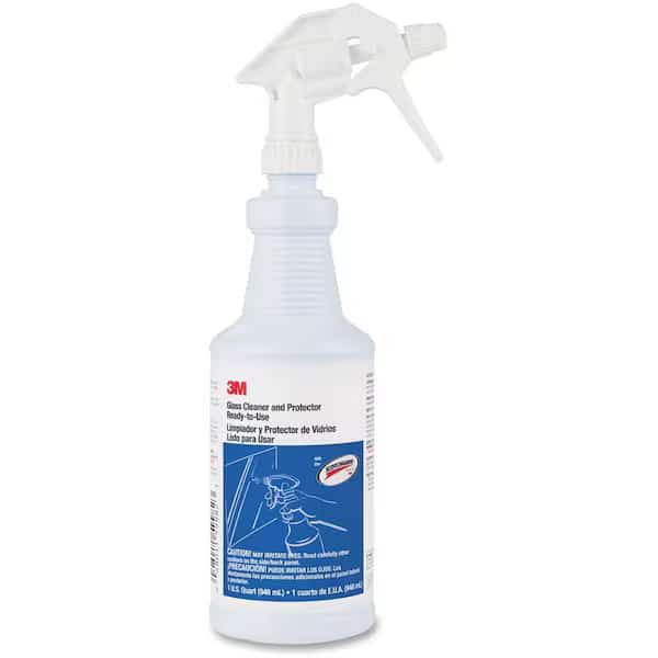 Liquid Glass Cleaner, 1 qt., Clear Blue, Unscented, Trigger Spray Bottle, 12 PK