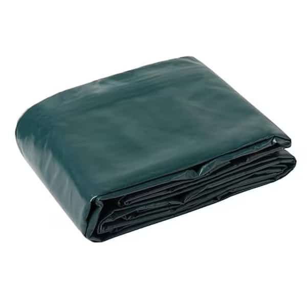 Heavy Duty Tarp, 20 ft x 20 ft, 20 Mil, Forest Green, Vinyl