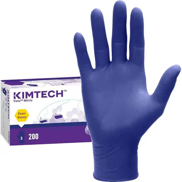 Kimtech, Disposable Gloves, 4.7 mil Palm, Nitrile, Powder-Free, S, 200 PK, Blue
