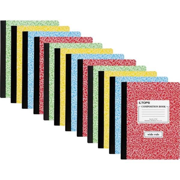 Wide Ruled Composition Books, Assorted, 12PK